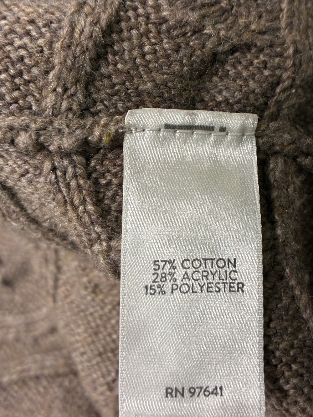 J. Jill Cable Knit Mock Turtleneck Sweater - Taupe - Picture 6 of 7
